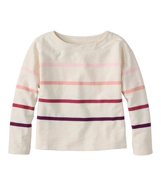 Women's Peaks Island Top, Relaxed Boatneck Long-Sleeve Stripe