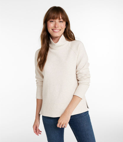 Women's Lakewashed Double-Knit Funnelneck