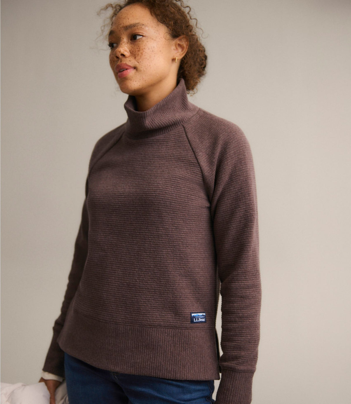 Women's Lakewashed Double-Knit Funnelneck