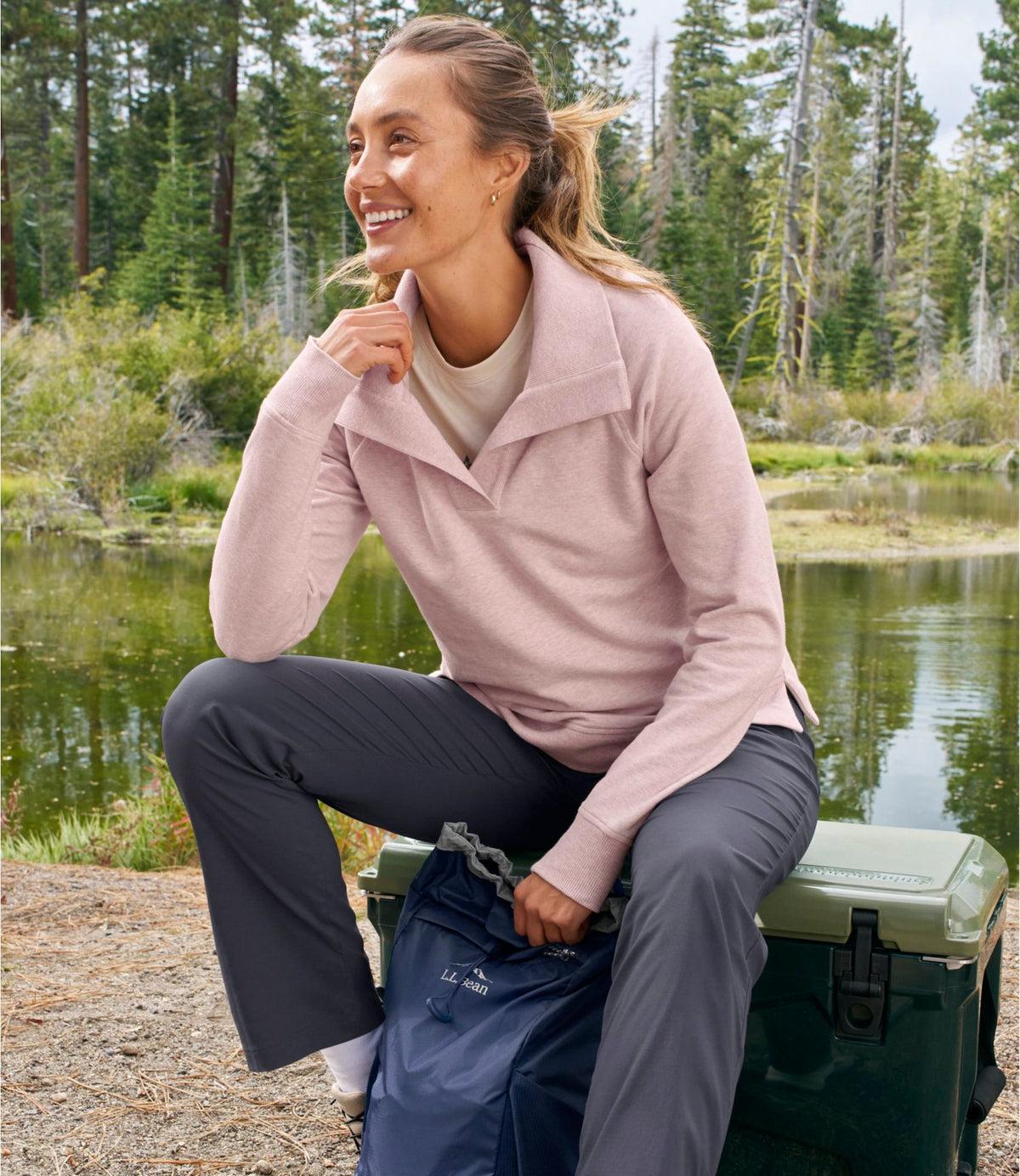 Women's Bean's Cozy Splitneck Pullover Sweatshirt