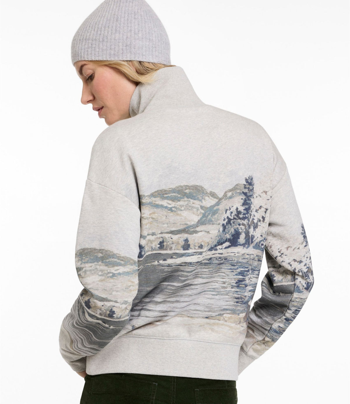 Women's Signature Camp Sweatshirt, Mockneck Print