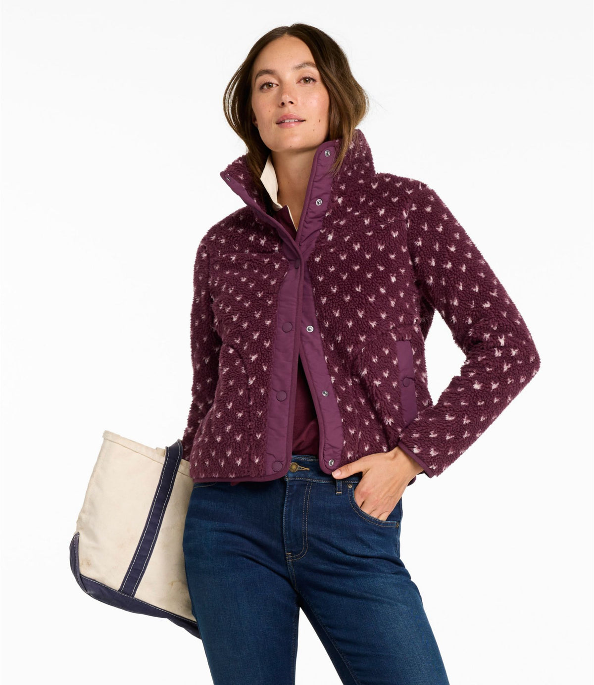 Women's Bean's Sherpa Fleece Jacket, Print