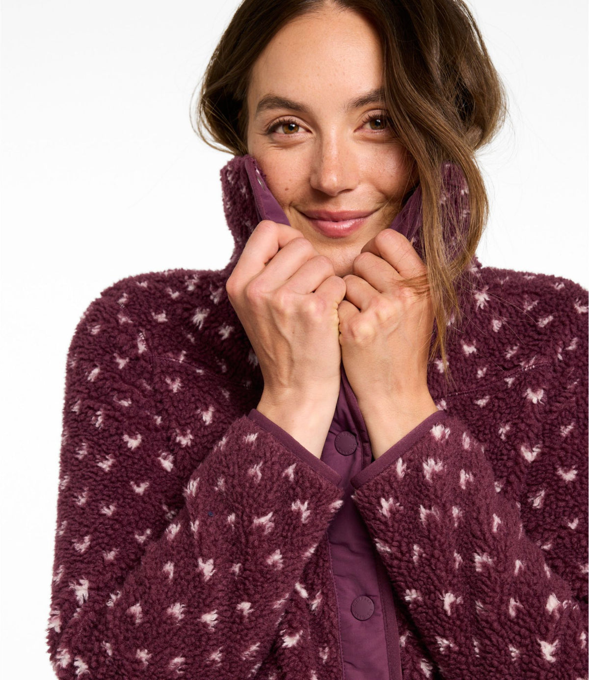 Women's Bean's Sherpa Fleece Jacket, Print