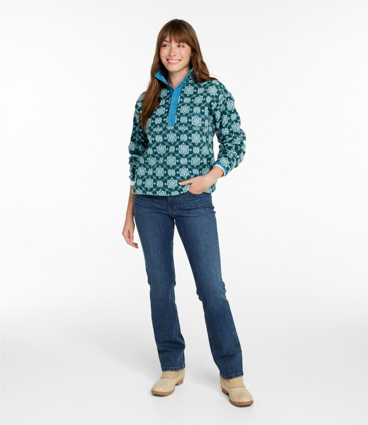 Adults' Bean's Classic Fleece Pullover, Print