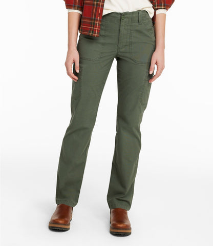 Women's 207 Vintage Cotton Canvas Pants, Mid-Rise Straight-Leg Cargo