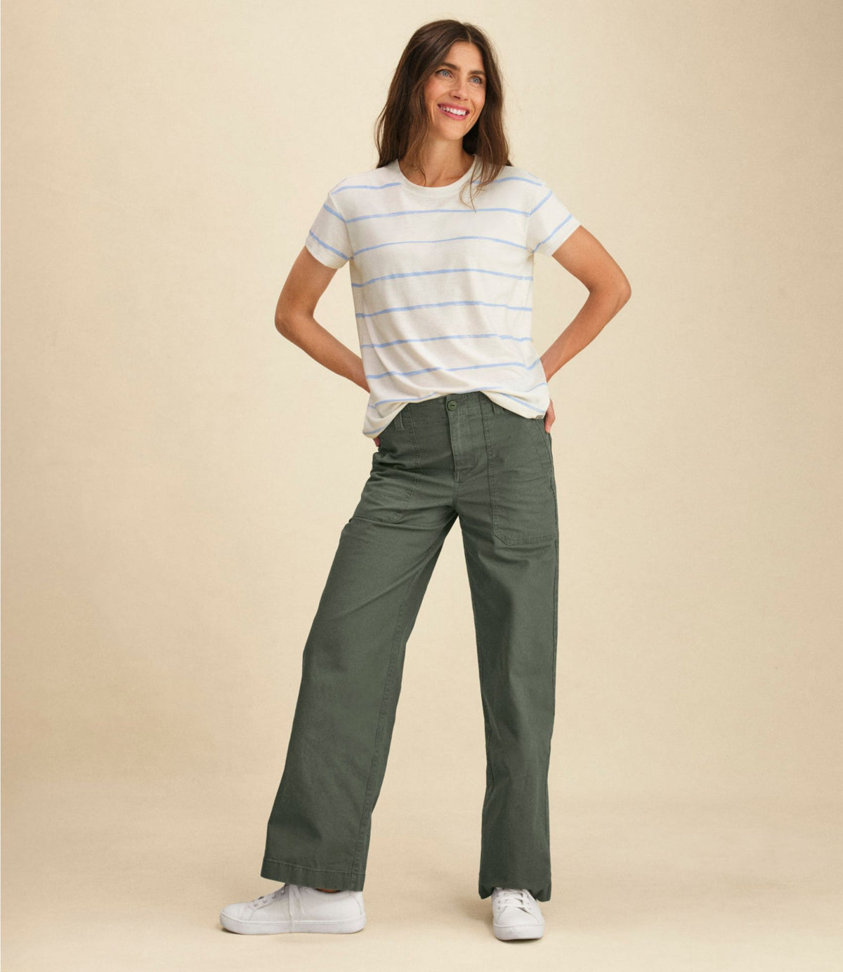 Women's 207 Vintage Cotton Canvas Pants, High-Rise Wide-Leg