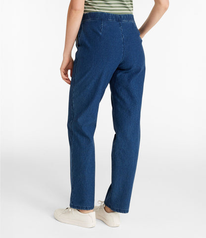Women's Perfect Fit Pants, Denim Straight-Leg Fleece-Backed
