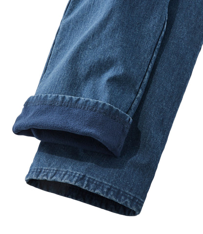 Women's Perfect Fit Pants, Denim Straight-Leg Fleece-Backed