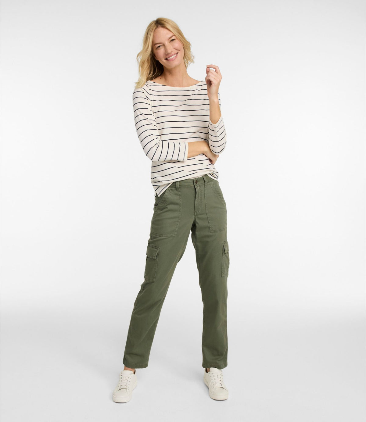 Women's Comfort Stretch Pants, Mid-Rise Straight-Leg Cargo