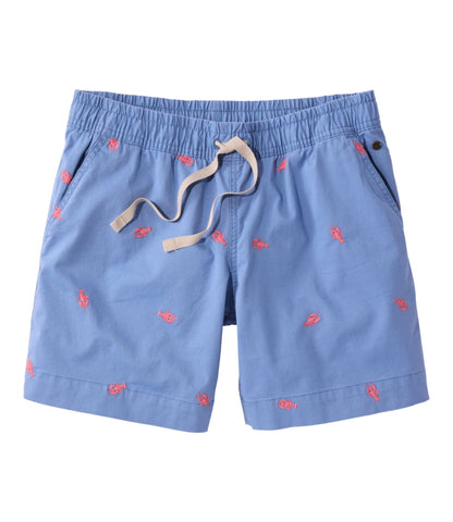 Women's Lakewashed Dock Shorts, Mid-Rise Embroidery
