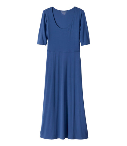 Women's Summer Knit Dress, Three-Quarter-Sleeve Scoopneck