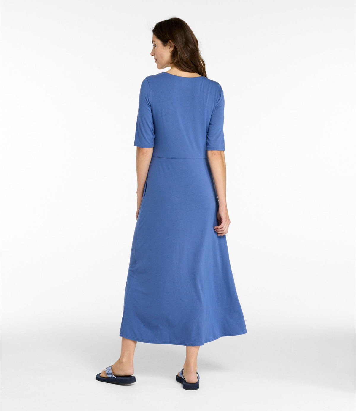 Women's Summer Knit Dress, Three-Quarter-Sleeve Scoopneck