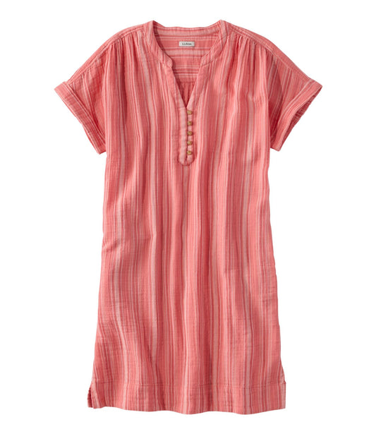 Women's Cloud Gauze Short-Sleeve Shift Dress, Stripe