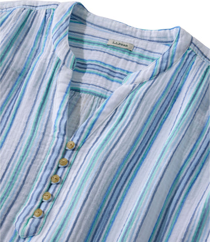 Women's Cloud Gauze Short-Sleeve Shift Dress, Stripe