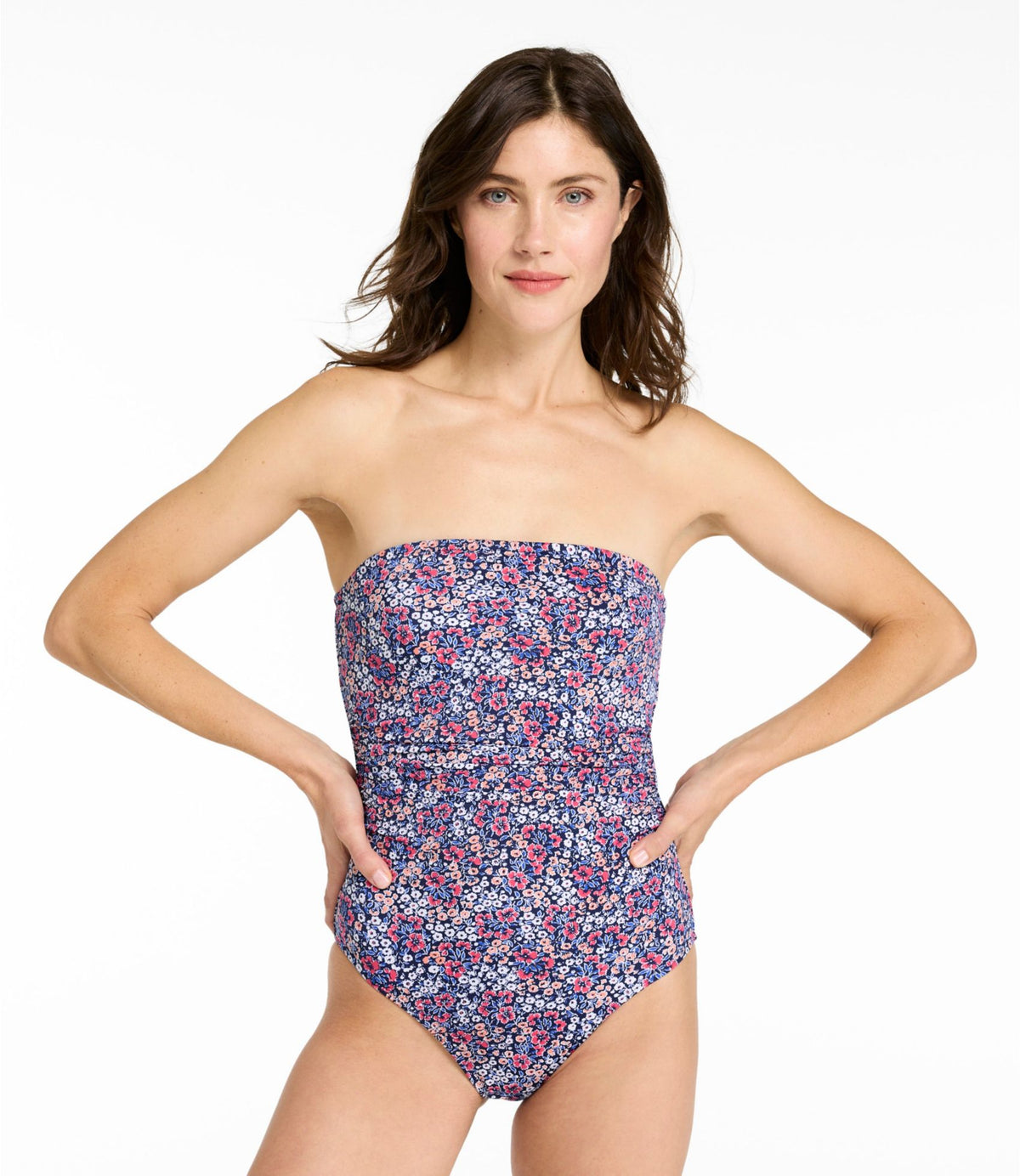 Women's Coastal Essentials Swimwear, Bandeau Tanksuit Print