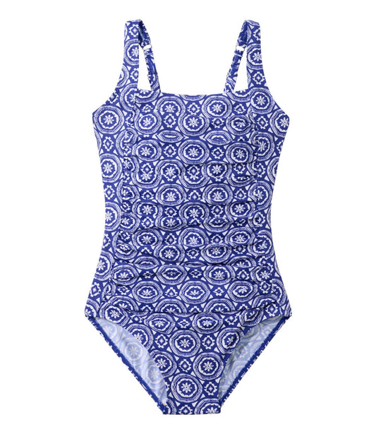 Women's BeanSport Swimwear, Squareneck Tanksuit Print