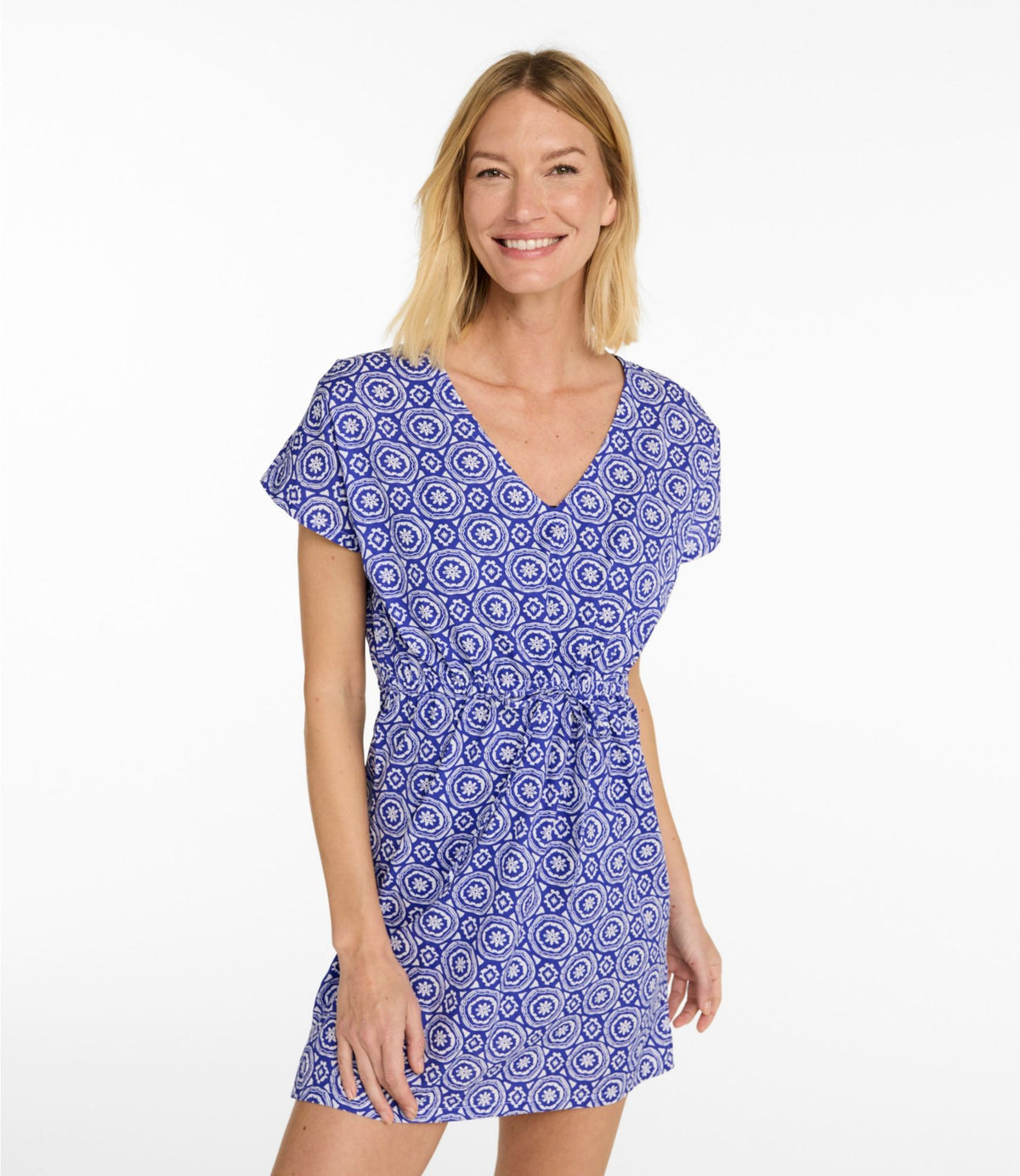 Women's L.L.Bean Coastal Cotton Cover-Up Caftan, Print