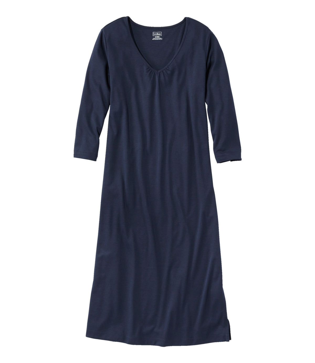 Women's Supima® Cotton Nightgown, V-Neck Three-Quarter-Sleeve