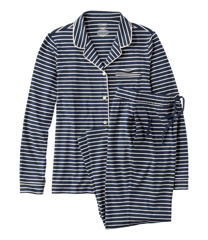 Women's Super-Soft Shrink-Free Button Front Pajama Set, Stripe