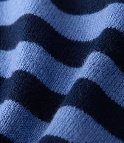 Women's Cotton/Cashmere Knit Triangle Scarf, Striped