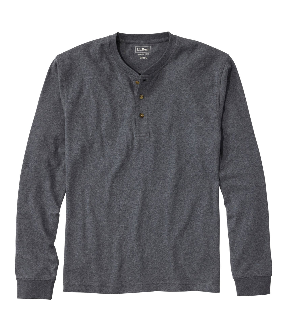 Men's Carefree Unshrinkable Henley, Long-Sleeve, Slightly Fitted