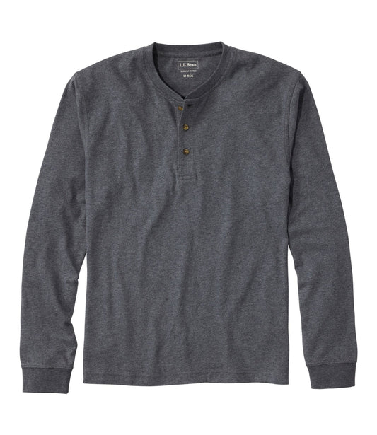 Men's Carefree Unshrinkable Henley, Long-Sleeve, Slightly Fitted