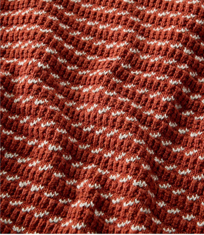 Men's Organic Cotton Waffle Sweater, Quarter Zip, Bird's-Eye