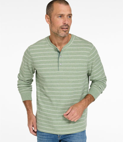 Men's Bean's Vintage Soft Knit Henley, Stripe