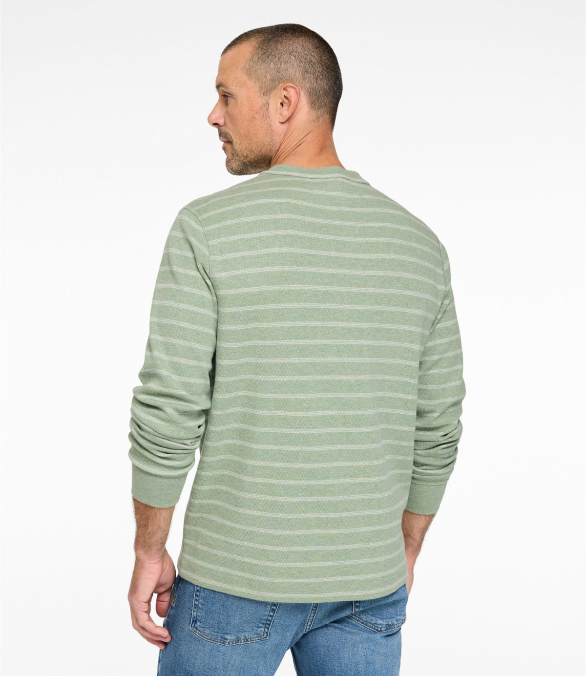 Men's Bean's Vintage Soft Knit Henley, Stripe