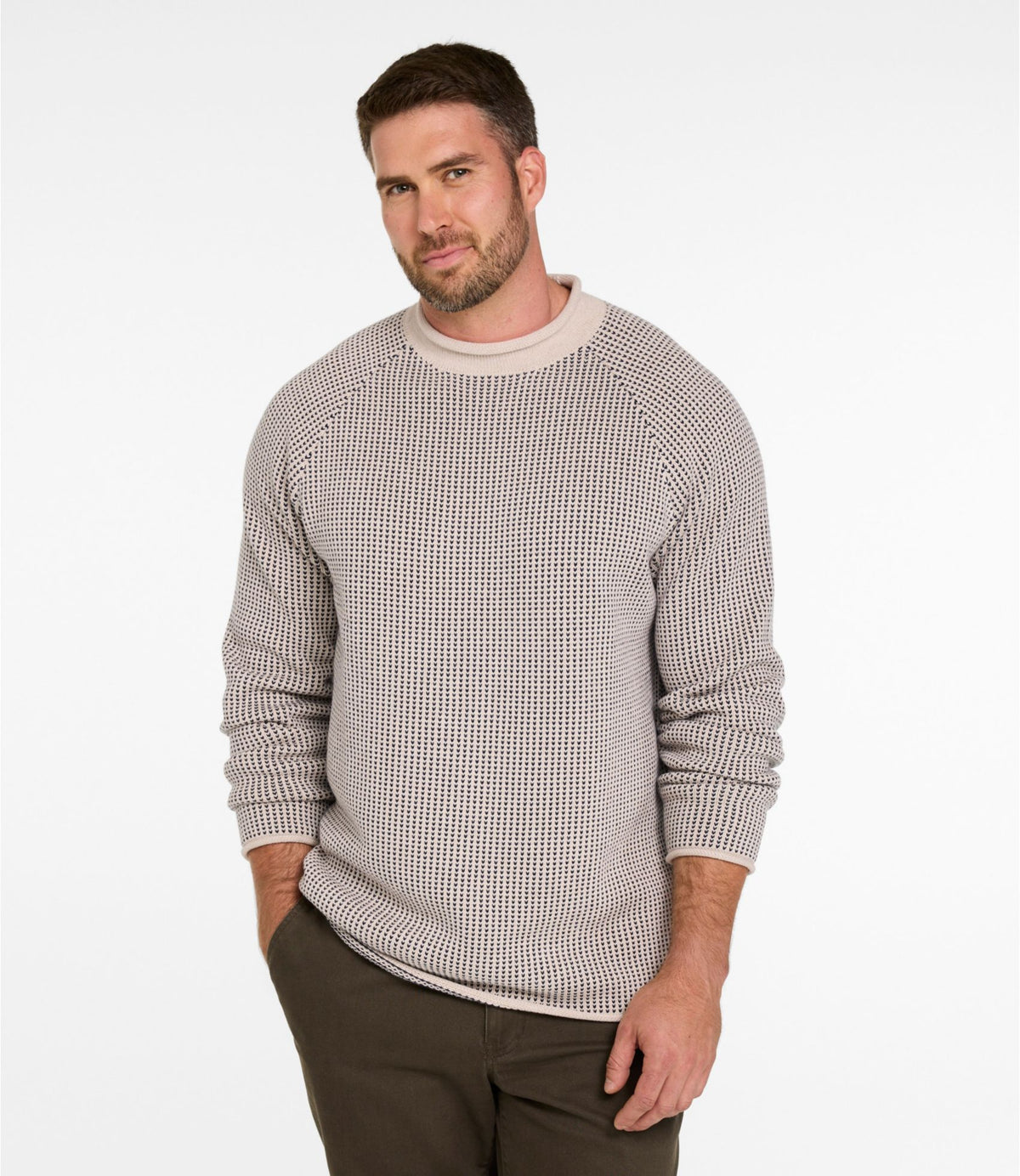Men's The Original Double L® Rollneck Sweater, Bird's-Eye