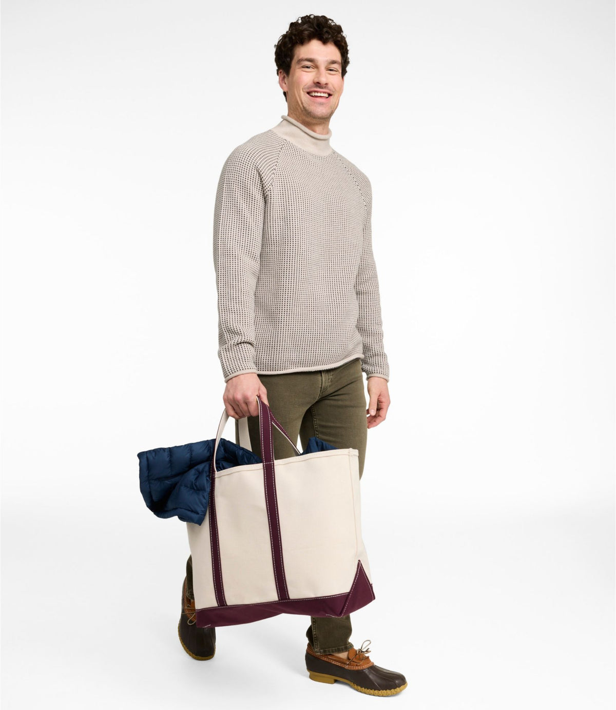 Men's The Original Double L® Rollneck Sweater, Bird's-Eye