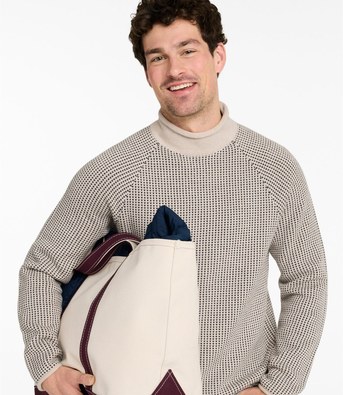 Men's The Original Double L® Rollneck Sweater, Bird's-Eye