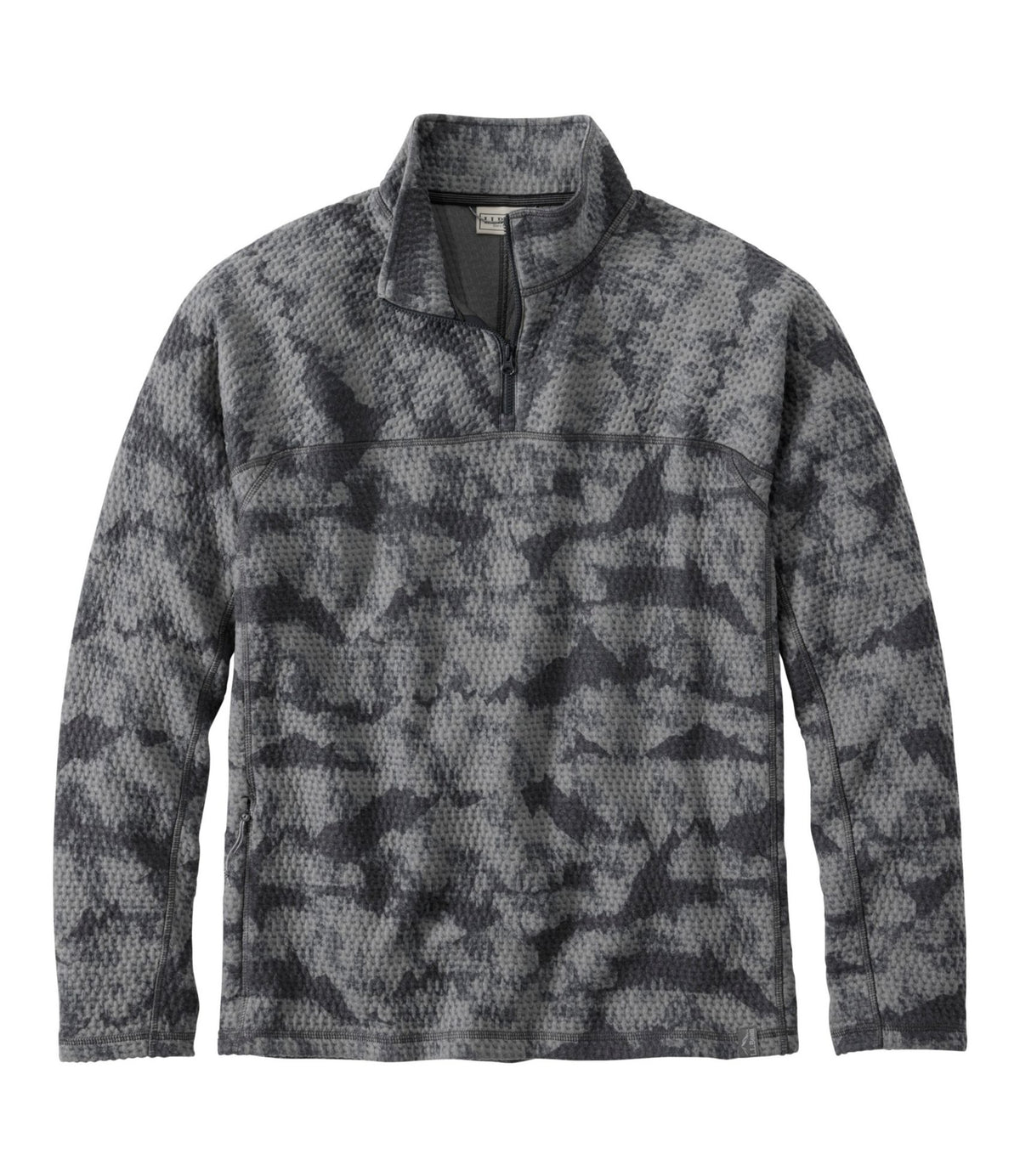 Men's Ridgeknit Pullover, Quarter-Zip Print