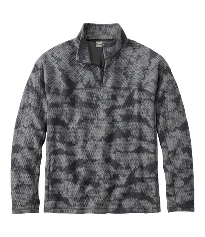 Men's Ridgeknit Pullover, Quarter-Zip Print
