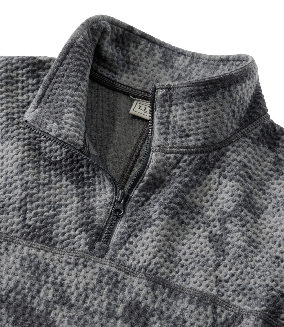 Men's Ridgeknit Pullover, Quarter-Zip Print