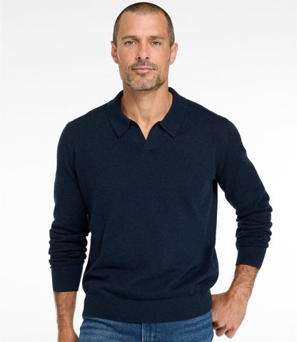 Men's All Seasons Cotton Blend Sweater, Long-Sleeve Polo