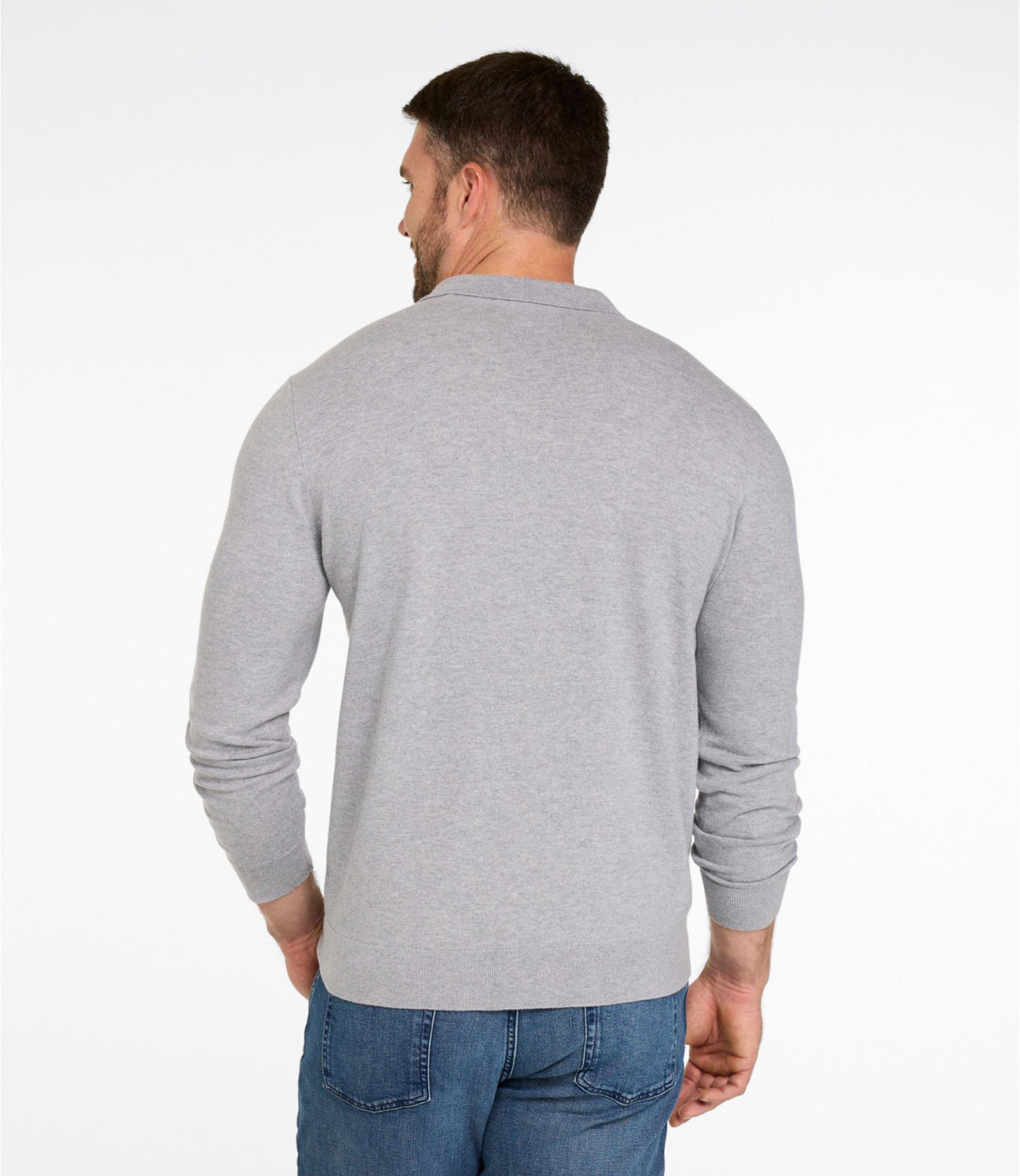 Men's All Seasons Cotton Blend Sweater, Long-Sleeve Polo