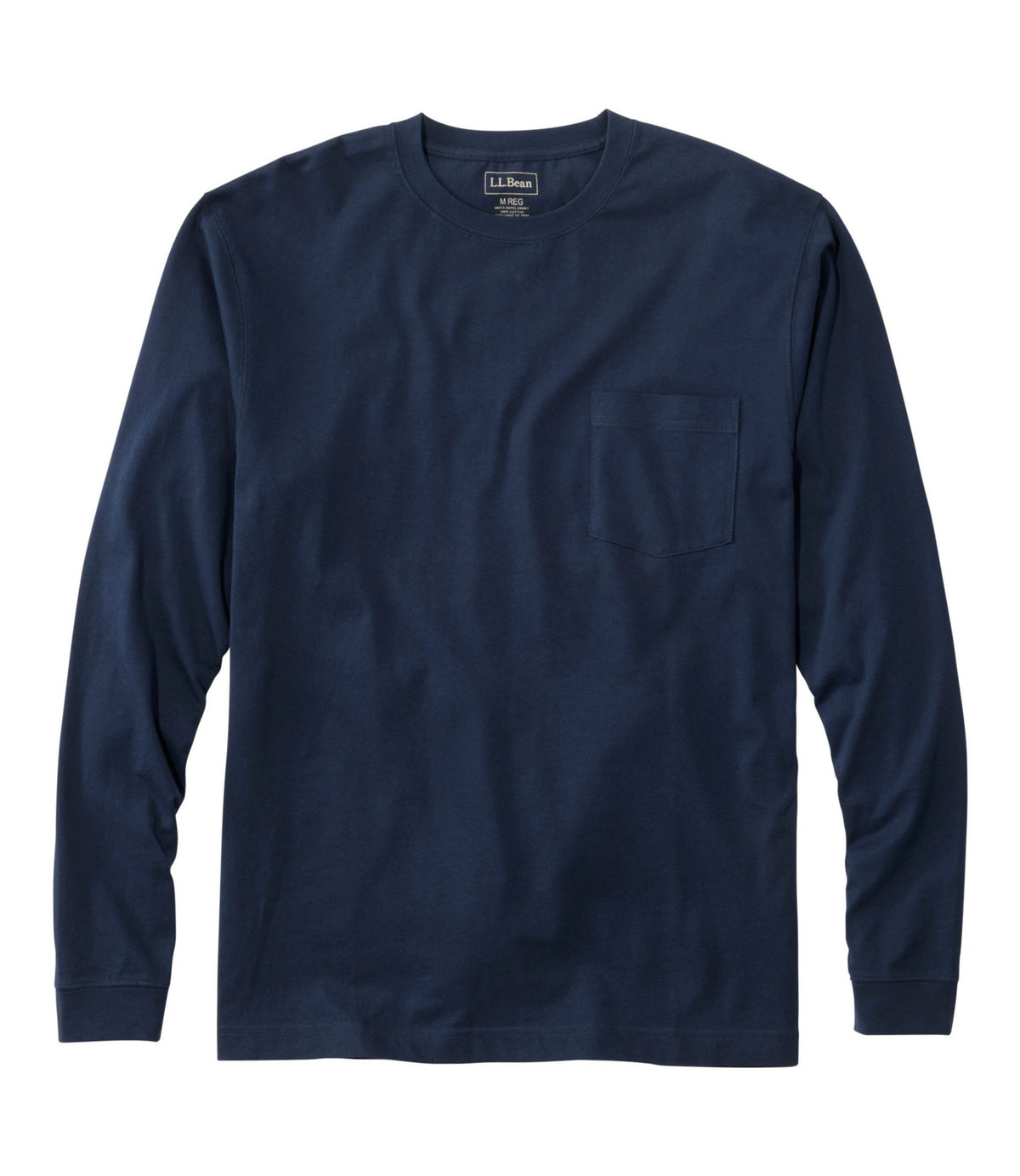 Men's Carefree Unshrinkable Tee with Pocket, Traditional Fit, Long-Sleeve