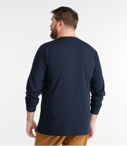 Men's Carefree Unshrinkable Tee with Pocket, Traditional Fit, Long-Sleeve