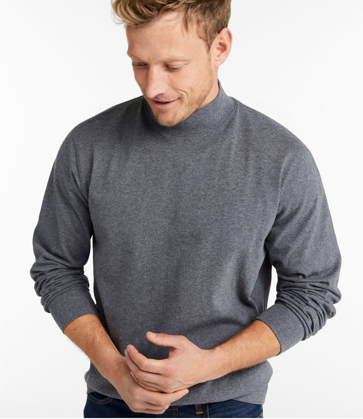 Men's Carefree Unshrinkable Mockneck Shirt