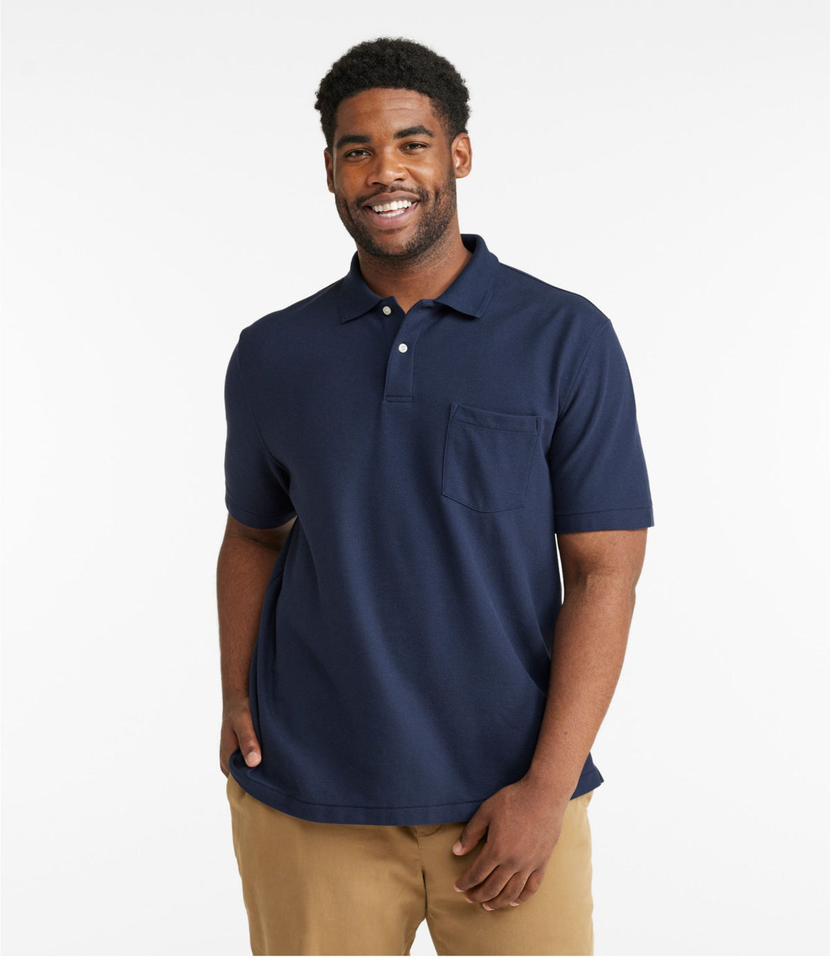Men's Premium Double L® Polo, Hemmed Short-Sleeve with Pocket