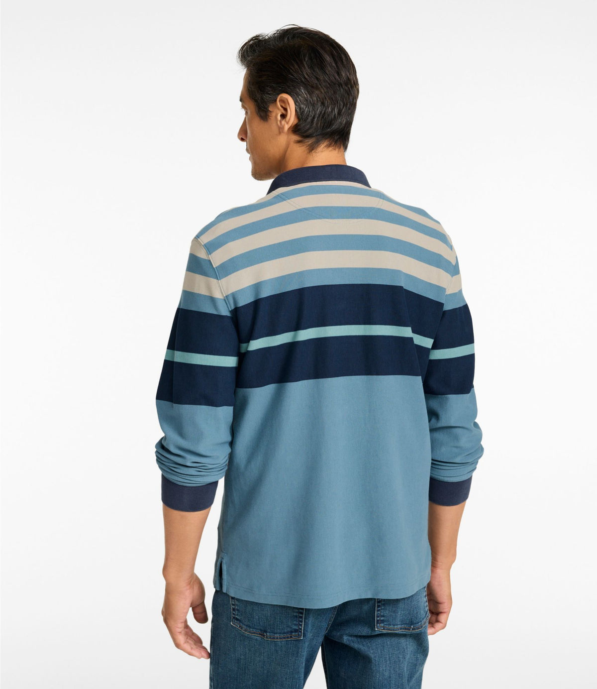 Men's Casco Bay Rugged Polo, Long-Sleeve, Stripe