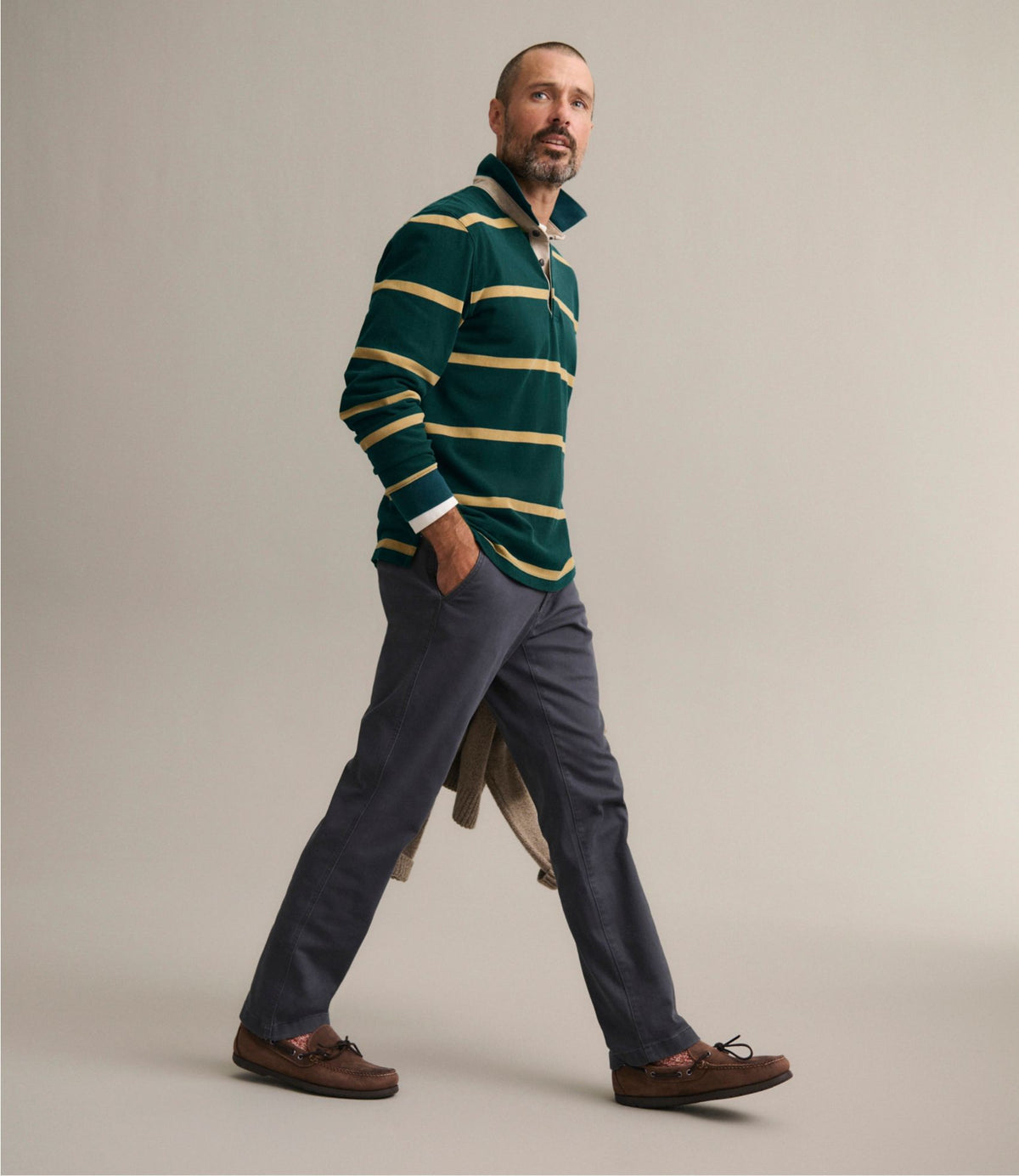 Men's Casco Bay Rugged Polo, Long-Sleeve, Stripe