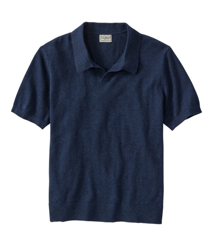 Men's All Seasons Cotton Blend Sweater, Short-Sleeve Polo