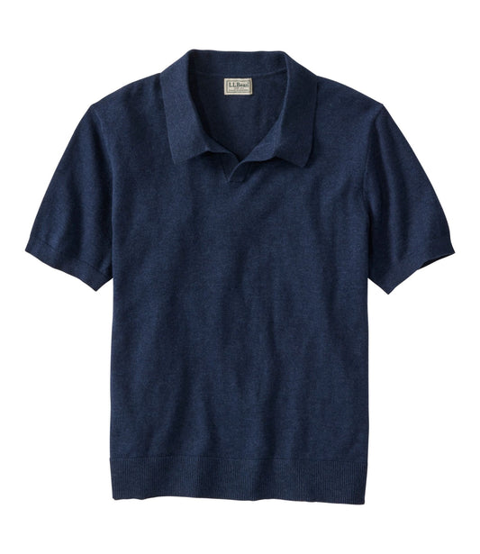 Men's All Seasons Cotton Blend Sweater, Short-Sleeve Polo