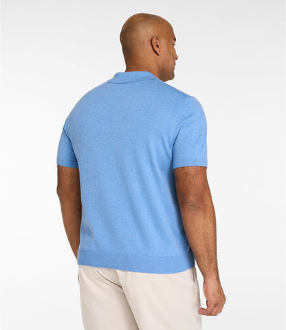 Men's All Seasons Cotton Blend Sweater, Short-Sleeve Polo