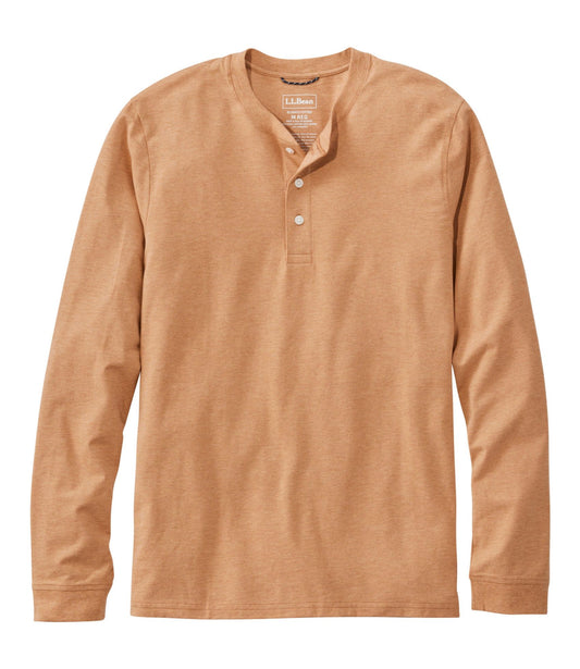 Men's Comfort Stretch Performance® Pima Tee, Long-Sleeve Henley