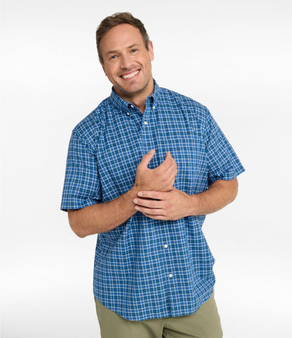 Men's Wrinkle-Free Kennebunk Sport Shirt, Traditional Fit Short-Sleeve Check