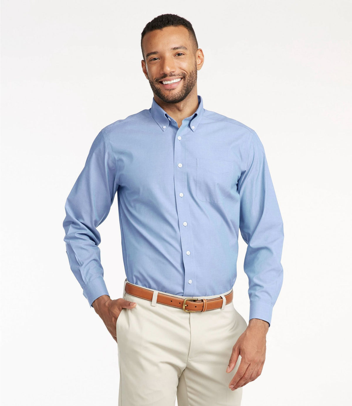 Men's Wrinkle-Free Pinpoint Oxford Cloth Shirt, Traditional Fit