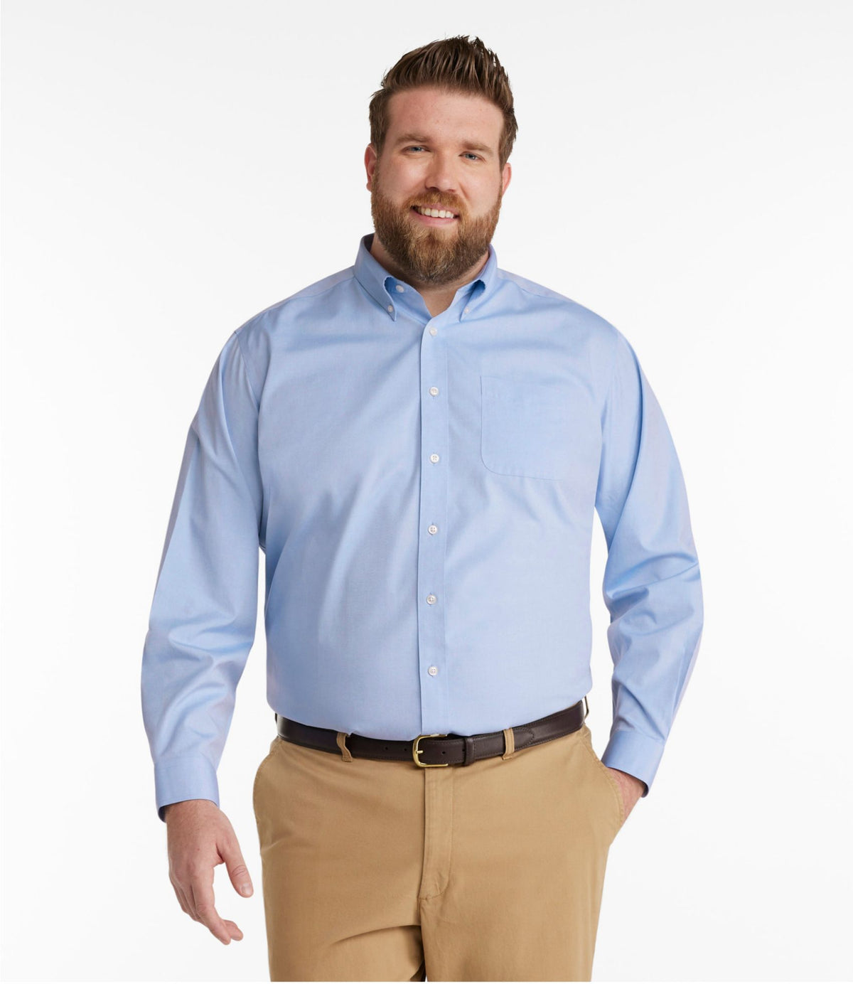 Men's Wrinkle-Free Pinpoint Oxford Cloth Shirt, Traditional Fit